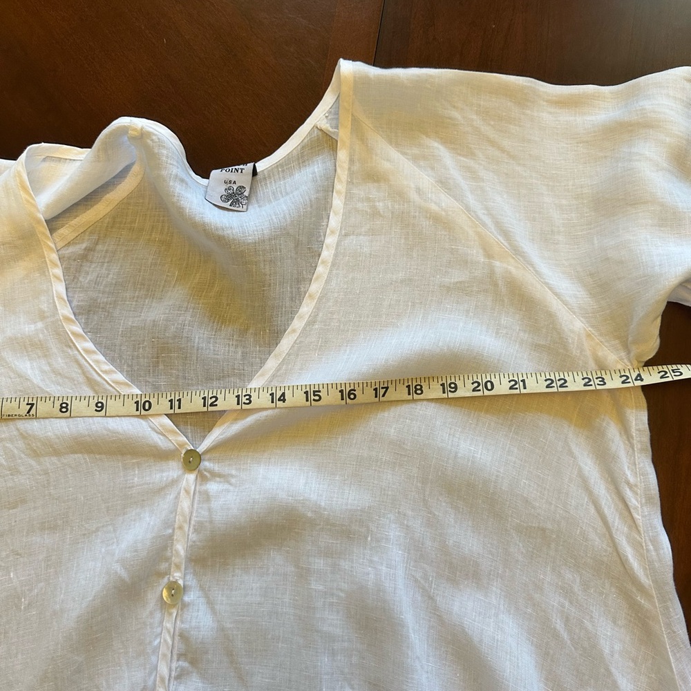 100% Linen Matchpoint Shell Button Blouse Lagenlo… - image 5